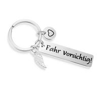Fahr vorsichtig Portachiavi con angelo custode per auto, regalo di compleanno, uomo, patente di guida, regalo per lui, fidanzato, marito, papà