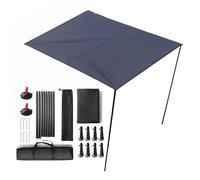 Fahrzeugmarkis - Sonnenschutz Für Dachgepäckträger | 200x300cm, Sonnensegel Auto, Wasserdichtes Auto Vorzelt Mit Stangen & Saugnapf, Sonnenschutz UPF50+ Für PKW, SUV, & Campingbusse, Grau