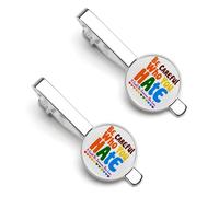 Fai attenzione a chi odi, potrebbe essere quello che ami. 5 fermacravatte per uomo, fermacravatta rotondi in argento, set di 2 fermacravatte per matrimonio, anniversario, laurea aziendale.