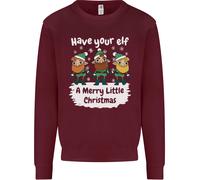 Fai Avere Al Tuo Elfo Un Felice Piccolo Natale Felpa Per Bambini