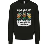 Fai Avere Al Tuo Elfo Un Felice Piccolo Natale Felpa Per Bambini