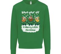 Fai Avere Al Tuo Elfo Un Felice Piccolo Natale Felpa Per Bambini