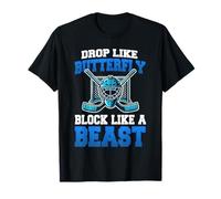 Fai cadere come una farfalla Block Like A Beast Hockey Puck Maglietta