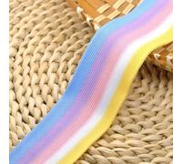 Fai da Te a Maglia Nastro Arcobaleno Righe Orlo Piatto Fascia Abiti Borsa Cucito