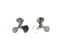 Fai da te ad alta precisione in lega di zinco a tre lame, 1 paio di eliche sinistra e destra per modellini di navi - varie dimensioni, foro 3/4 mm (diametro 26 fori 3)