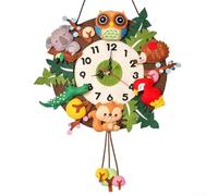 Fai da te Cartoon Animal Orologio da parete per la stanza dei bambini Fatto a mano Materiale non tessuto Ornamenti decorativi (A)