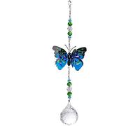 Fai da Te Colore Cristallo Farfalla Illuminazione Finestra Decorativo acchiappasole prismi Farfalla Appeso Ciondolo in Cristallo Decor Blu Useful