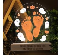 Fai da te My First Halloween Footprint or Handprint Art Signs, Baby First Halloween Night Light, Kids Crafts Memory Keepsake Tricks, Treats, Feet Milestone Annuncio Nursery Baby Boy o Girl Bedroom