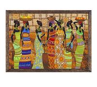 Fai da Te Pittura Diamante 5D Adulti/Bambino,Africa Donna Diamond Painting Kit Grandi Trapano Completo Strass Ricamo Punto Croce Arte Artigianat Casa Pareti Decor Round Drill 60x80cm/23.6x31.4in