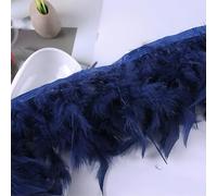 Fai da te piuma di tacchino borsa panno bordo auto ciondolo fatto a mano performance costume decorazione 1 m azzurro [blu navy]