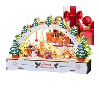 Fai da te Villaggio di Natale in legno - Decorazione per ufficio con luce a LED,Decorazione per villaggio festivo,per decorazione d'interni pianificatori di feste collezionisti soggiorno camera da