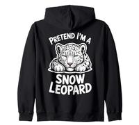 Fai Finta Che Il Leopardo delle Nevi dorma, Divertente Leopardo delle Nevi Felpa con Cappuccio