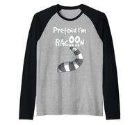 Fai Finta Che io Sia Un Procione Amante degli Animali Maglia con Maniche Raglan