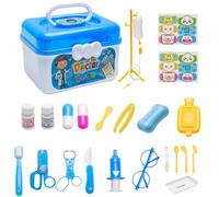 Fai finta di giocare a Doctor Toys - 23 Pz Deluxe Pretend Play Doctor Kit Giocattolo con Stetoscopio,Costume da gioco di ruolo del dottore, set da gioco del dottore per bambine dai 3 anni in su