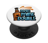 Fai il mio un doppio colpo di whisky bere colpi di liquore bevitori PopSockets PopGrip Adesivo
