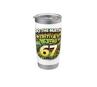Fai la matematica 67 ° compleanno divertente scherzo matematico Bicchiere termico in acciaio inox doppia parete