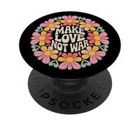 Fai l'amore, non la guerra, cerchio di fiori, hippie, pace floreale PopSockets PopGrip Adesivo