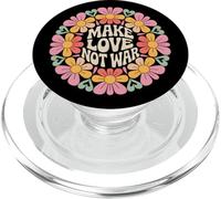 Fai l'amore, non la guerra, cerchio di fiori, hippie, pace floreale PopSockets PopGrip per MagSafe