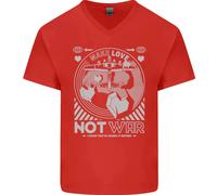 Fai L'Amore Non La Guerra Maglietta In Cotone V-Neck Per Uomo