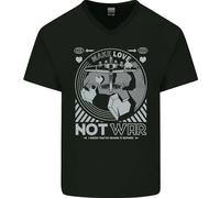 Fai L'Amore Non La Guerra Maglietta In Cotone V-Neck Per Uomo