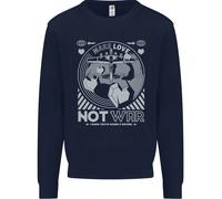 Fai L'Amore Non La Guerra Mondo Pace Anti Uomo Felpa Maglione