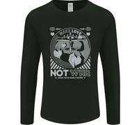Fai L'Amore Non La Guerra Mondo Pace Anti Uomo Manica Lunga T-Shirt
