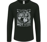 Fai L'Amore Non La Guerra Mondo Pace Anti Uomo Manica Lunga T-Shirt