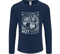 Fai L'Amore Non La Guerra Mondo Pace Anti Uomo Manica Lunga T-Shirt
