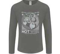 Fai L'Amore Non La Guerra Mondo Pace Anti Uomo Manica Lunga T-Shirt