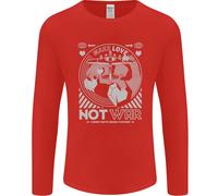 Fai L'Amore Non La Guerra Mondo Pace Anti Uomo Manica Lunga T-Shirt