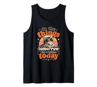 Fai Le Cose Domani in Meglio Oggi Cool Lazy Cat Retro Canotta