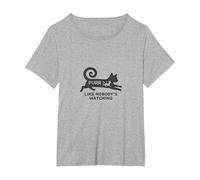 Fai Le fusa Come se Nessuno guardasse - Amante dei Gatti stravaganti Maglietta, Donna Plus-Size, Grigio Melange, 3X