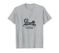 Fai Le fusa Come se Nessuno guardasse - Amante dei Gatti stravaganti Maglietta, Uomo, Grigio Melange, 6XL