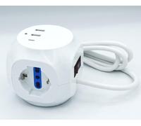 FAI MULTIPRESA CUBO 3 PRESE 10/16A+3USB 8026