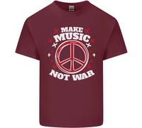 Fai Musica Non Guerra Pace Hippy Rock Anti-Guerra Uomo Cotone T-Shirt Tee Top