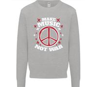 Fai Musica Non Guerra Pace Hippy Rock Anti-Guerra Uomo Felpa Maglione