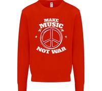 Fai Musica Non Guerra Pace Hippy Rock Anti-Guerra Uomo Felpa Maglione