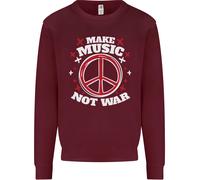 Fai Musica Non Guerra Pace Hippy Rock Anti-Guerra Uomo Felpa Maglione