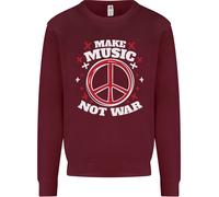 Fai Musica Non Guerra Pace Hippy Rock Anti-Guerra Uomo Felpa Maglione