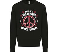 Fai Musica Non Guerra Pace Hippy Rock Anti-Guerra Uomo Felpa Maglione