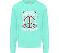Fai Musica Non Guerra Pace Hippy Rock Anti-Guerra Uomo Felpa Maglione