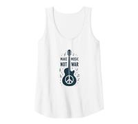 Fai Musica Non Guerra: Peace Guitar Protest Canotta, Donna, Bianco, S