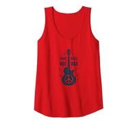 Fai Musica Non Guerra: Peace Guitar Protest Canotta, Donna, Rosso, XL