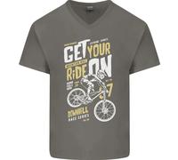 Fai Scendere La Tua Corsa Con Mountain Biking Da Uomo Maglietta In Cotone A V
