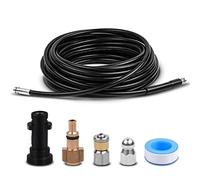 Fai Top 10M Tubo Flessibile per Pulizia,Kit Pulizia Tubo di Scarico Idropulitrice con Sonda Sturatubi e Ugello a Getto Rotante per Karcher Serie K2 K3 K4 K5 K6 K7 e LAVOR