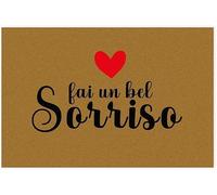 ''Fai un bel sorriso!' Tappeto tipo Zerbino Personalizzato con Scritta Divertente Per Interni Casa Cucina Decorazion Antisporco 40x100cm Antiscivolo Ingresso Idea Regalo Natale