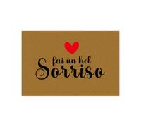 "Fai un bel sorriso" Tappeto Zerbino Per Interni Casa Cucina Decorazioni Idea Regalo Simpatica Addobbi Arredo Antisporco Personalizzato 40x100cm Antiscivolo Ingresso amore