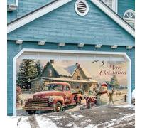 Fai un ingresso questo Natale con un accattivante striscione da garage aggiorna istantaneamente le tue decorazioni per le vacanze! (A, 480 x 210 cm)