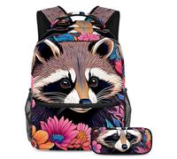 Fai una dichiarazione con questo set di 2 zaini alla moda per ragazzi ragazze adolescenti, disegno a colori coniglio, Multicolore#07, B:29.4x20x40cm P:19x7.5x3.8cm, Zaini Daypack