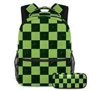 Fai una dichiarazione con questo set di 2 zaini alla moda per ragazzi ragazze adolescenti, motivo a scacchiera bianca e nera, Multicolore#07, B:29.4x20x40cm P:19x7.5x3.8cm, Zaino daypack